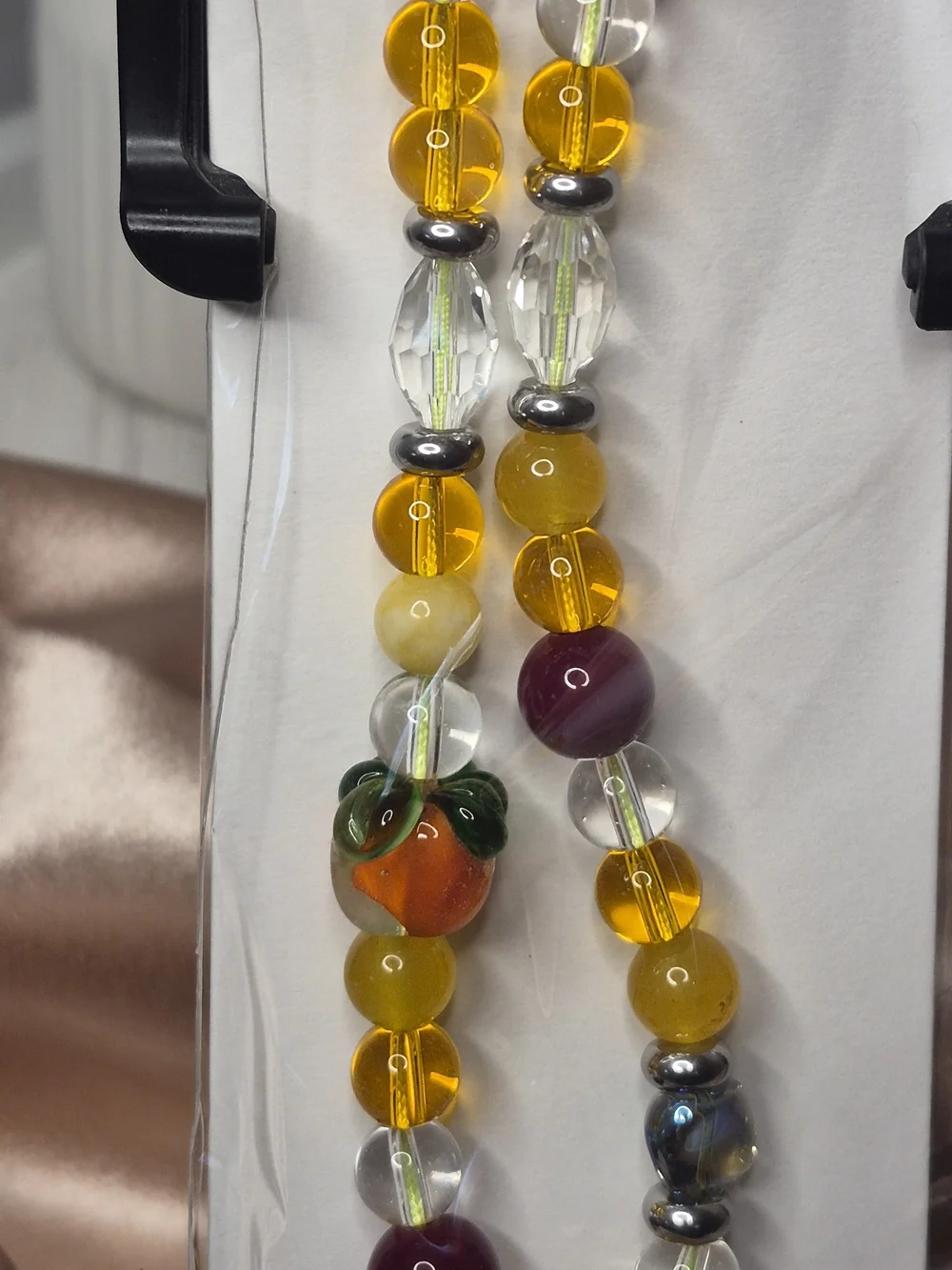 🍊✨ Orange Fruit Beaded Phone Charm Wrist Strap ✨🍊